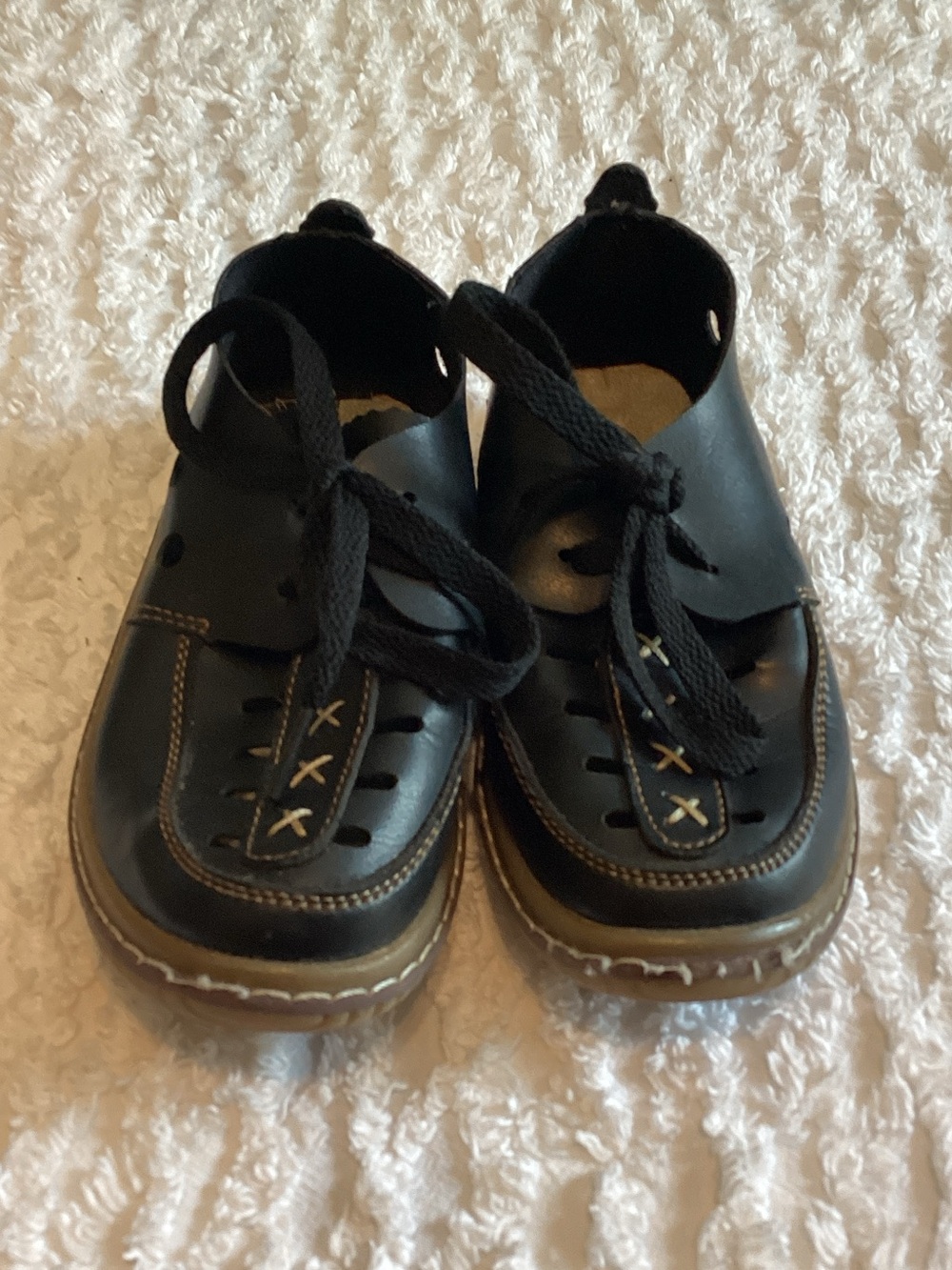 Ameta Black Kids Lace-Up Dress Shoes